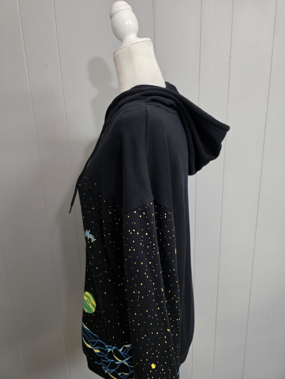 Rick And Morty Unisex Portal Space Scene Black Hoodie Size L - Picture 6 of 13